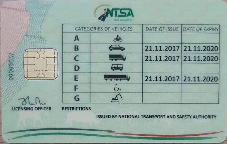 ntsa driving license smart